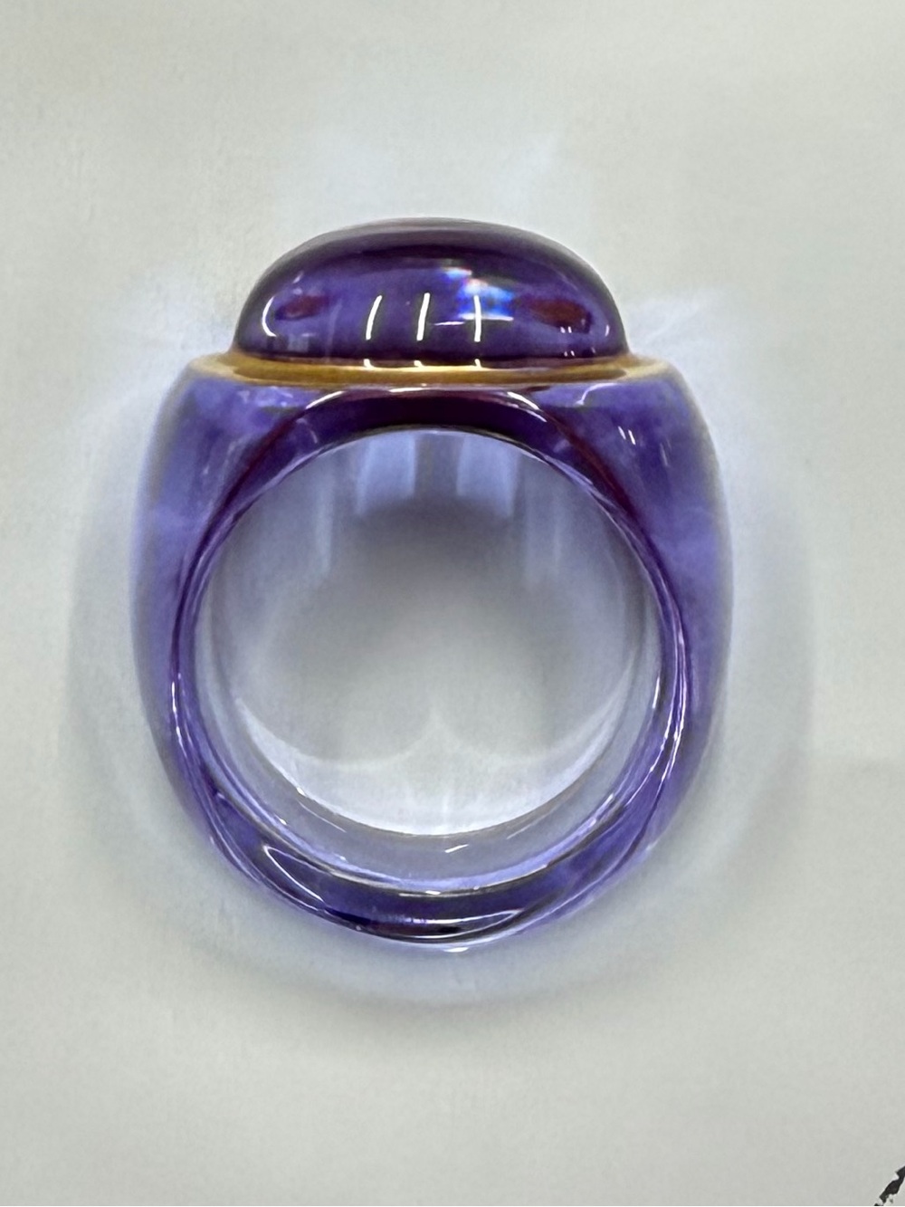 Baccarat Medicis Purple Crystal Ring Size 6.5/53